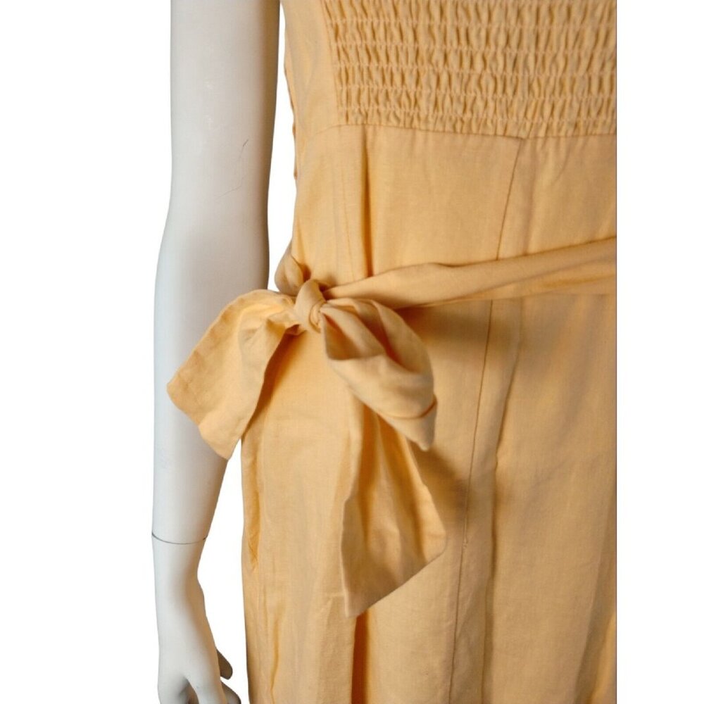 GB Misses 14 Ocean Drive Melon Tie Front Linen Blend Wrap Dress New with Tags - Picture 5 of 9